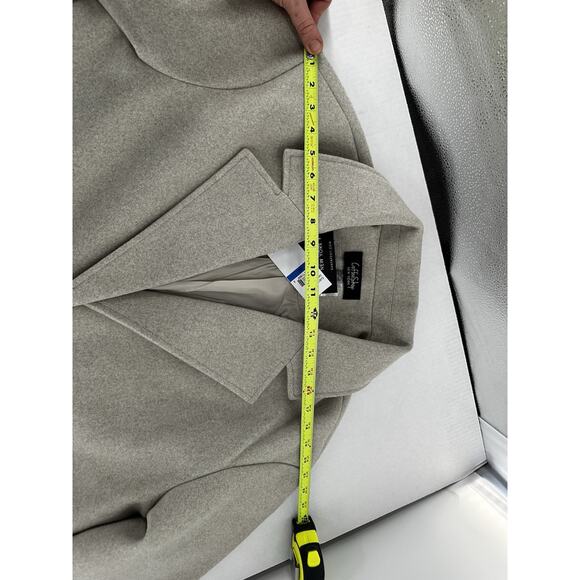 CoffeeShop Trench Coat Single Breasted Sz XL Walker Grey Minimalist Normcore - Picture 13 of 14